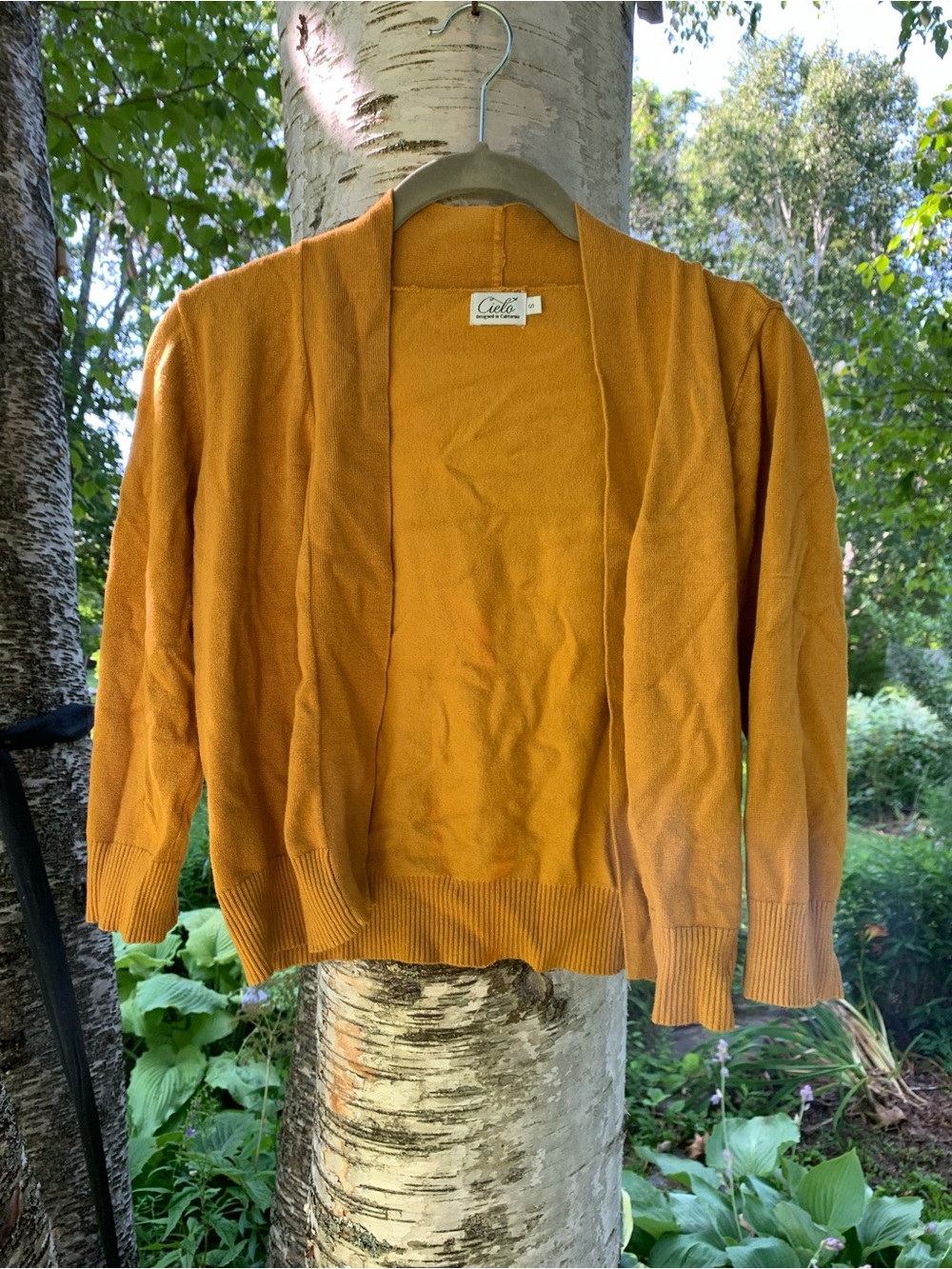 Cielo Mustard Open-Front Cardigan Sweater